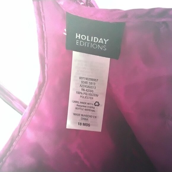 Holiday Edition Fuchsia Lace Tull & Sequins Easter Dress Infant 18 Months. NWOT - Picture 4 of 7